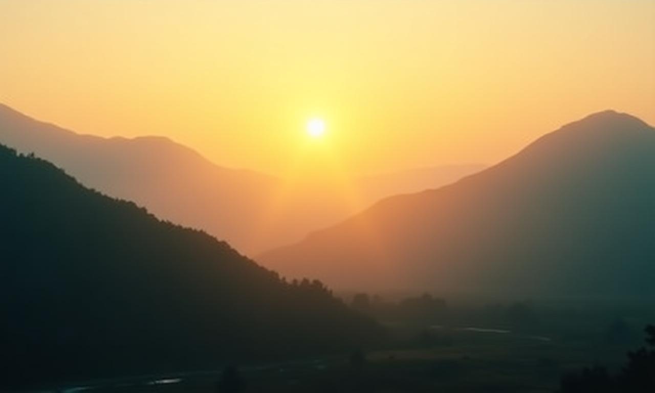 한국의 자연 속으로 스며드는 희미한 새벽빛